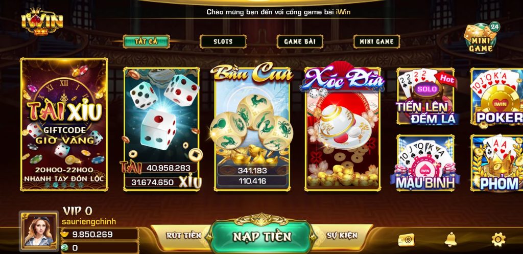 Bạn có thể chơi vô vàn trò chơi có tại iwin Club