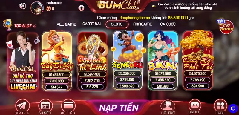 Bum club là cổng game rất được yêu thích trong năm 2024